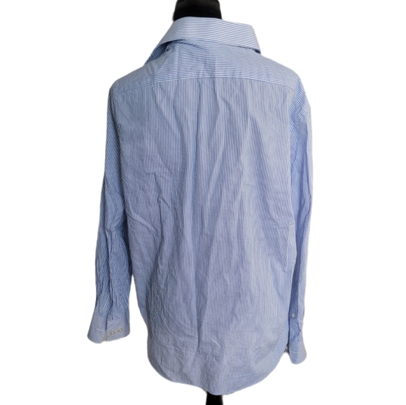 Men's Michael Kors Blue Pinstripe Button Down Shirt Size Large - Picture 3 of 6